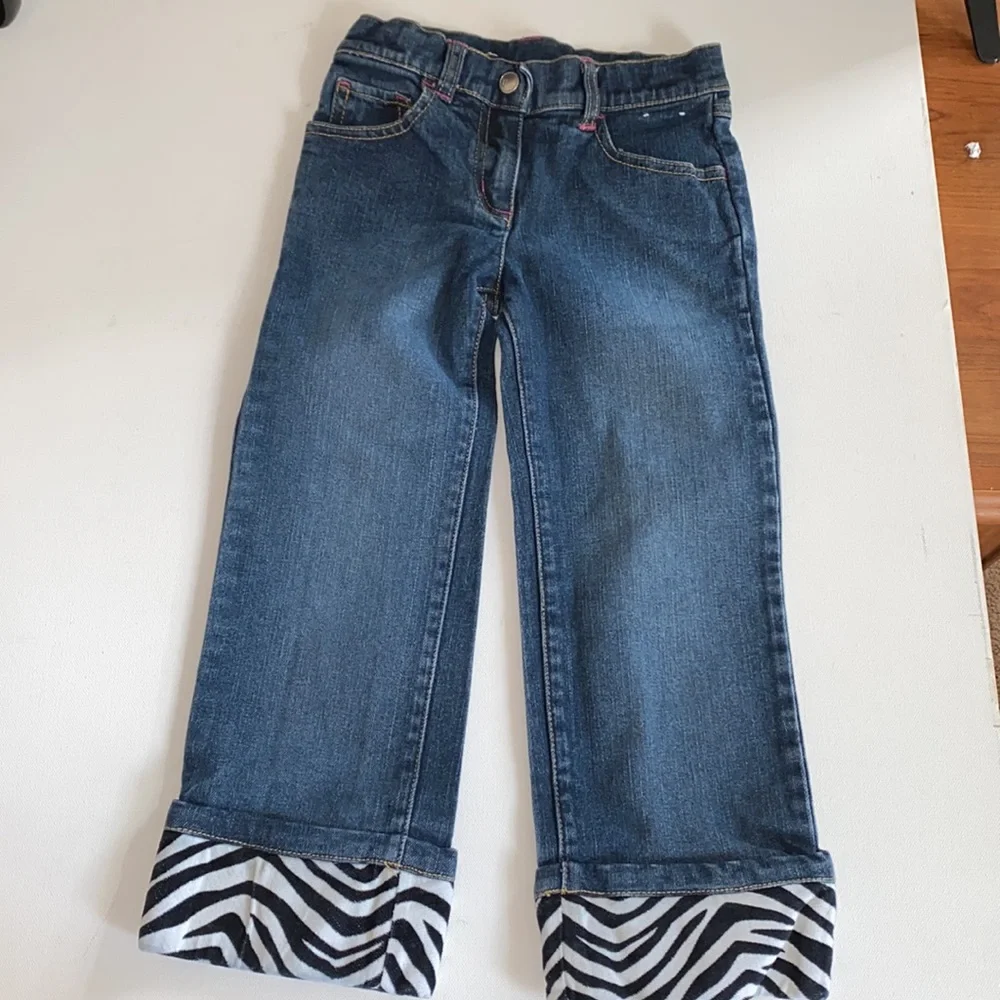Gymboree Wild One Cuffed Zebra Jeans.